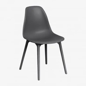 Zestaw 2 Krzeseł Ogrodowych Scand Z Polipropylenu Grafitowa Szarość - Sklum