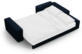 Ciemnoniebieski rozkładany narożnik z materiału bouclé (prawostronny) Jodie – Micadoni Home