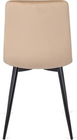 Krzesło Tapicerowane do Jadalni PERU Beżowe Welurowe Nowoczesne Loft