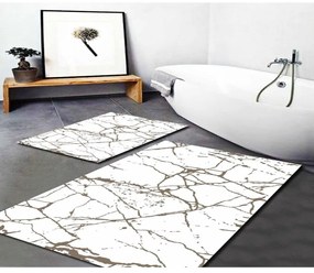 Białe/brązowe dywaniki łazienkowe zestaw 2 szt. 60x100 cm Cracks – Mila Home