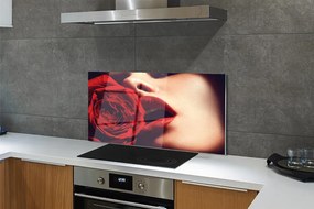 Panel nad Blat Kuchenny Kobieta z Różą w Ustach