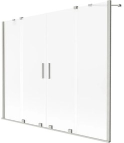 Mexen Velar Duo parawan nawannowy 2-skrzydłowy rozsuwany 200 x 150 cm, szron, nikiel szczotkowany - 896-200-000-32-97