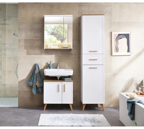 Biała wisząca szafka pod umywalkę 65x60 cm Quickset 383 – Pelipal
