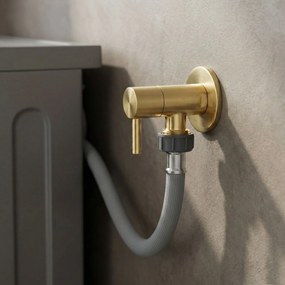 Zawór kątowy 1/2" x 3/4" Złoty szczotkowany