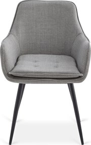Krzesło Tapicerowane do Jadalni EDRICK Szare Nowoczesne Loft