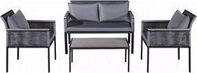 Aluminiowy zestaw mebli ogrodowych Solani - 2 fotele, sofa, stolik