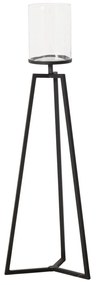 Szklane świeczniki na metalowym stelażu Cosa, 75-95 cm