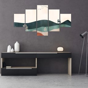 Obraz - Ilustrowany krajobraz (125x70 cm)