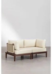 Modułowa Sofa 2-częściowa Z 2 Narożnymi Fotelami Z Akacji Giulia Kremowa - Sklum