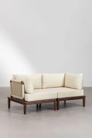 Sofa Modułowy 2-częściowy Z 2 Narożnymi Fotelami Z Akacji Giulia Ciemny Akacjowy Brąz - Sklum