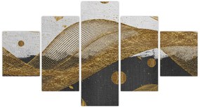 Obraz - Złote piórka (125x70 cm)