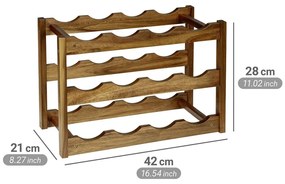 Regał na wino z litego drewna akacjowego w naturalnym kolorze liczba butelek 12 42x28x21 cm Fondi – Wenko