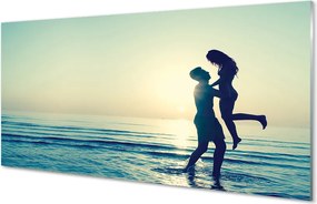 Panel szklany do Kuchni Ludzie nad Brzegiem Morza