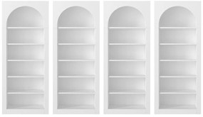 Zestaw 4 biblioteczek z 6 wnękami - Biały - CYMORA
