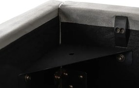 Łóżko Tapicerowane 160x200 cm ze Stelażem i Pojemnikiem Dwuosobowe BRISTOL Szare Welurowe