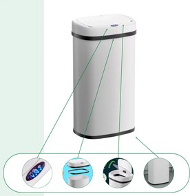 Kosz na śmieci DEUS z czujnikiem, 58 litrów, biała Jurhan