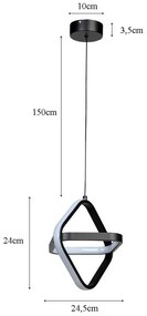 Lampa geometryczna LED wisząca sufitowa AT48-1SL-Black
