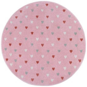 Różowy dywan dziecięcy ø 140 cm Little Hearts – Hanse Home