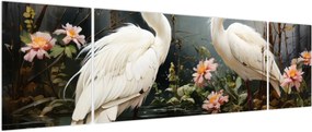 Obraz - Białe żurawie (170x50 cm)