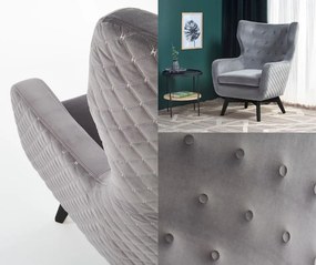 Tapicerowany fotel w stylu glamour Marvel