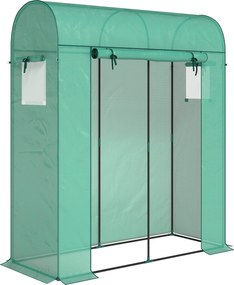 Outsunny Szklarnia Pomidorowa Foliowa z Drzwiami Rolowanymi i Oknami z Siatką 170 x 68 x 200 cm Zielona | Aosom PL