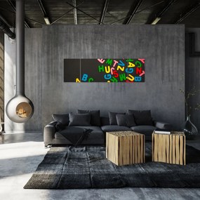 Obraz - kolorowe litery (170x50 cm)