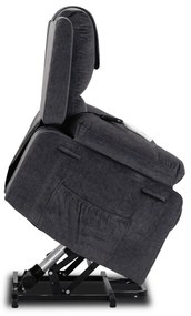 Fotel Masujący FENIX z Funkcją Wstawania Elektrycznie Rozkładany Ciemny Popiel Nowoczesny