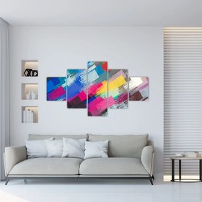 Obraz - Kolorowe pociągnięcia pędzlem (125x70 cm)