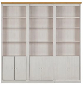 Biały regał z litego drewna sosnowego 222x223 cm Anita – Støraa