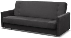 Czarna tapicerowana minimalistyczna wersalka - Rubenso