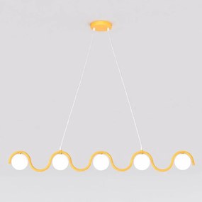 nowoczesna lampa nad stół w salonie Sinus 5 Orange żółta konstrukcja