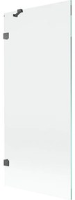 Mexen Lunar parawan nawannowy 1-skrzydłowy 80 x 150 cm, transparent, gun gray szczotkowany - 897-080-000-66-00