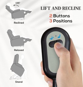 HOMCOM Fotel pionizujący elektryczny podnoszący 97cm z funkcją relaksu idealny dla seniorów luksusowy komfortowy dla domowego użytku | Aosom PL