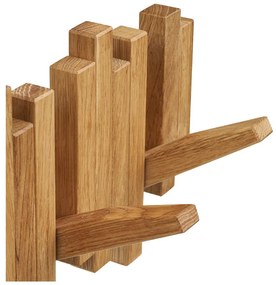 Wieszak ścienny z litego drewna dębowego w naturalnym kolorze 3 cm Caltra – House Nordic