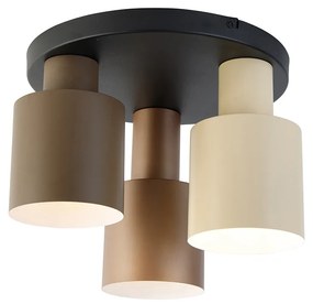Lampa sufitowa brązowa z taupe i beżem 3-światłowa - Ans Nowoczesny Oswietlenie wewnetrzne