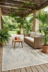 Szary dywan w liście w stylu skandynawskim M2-G99