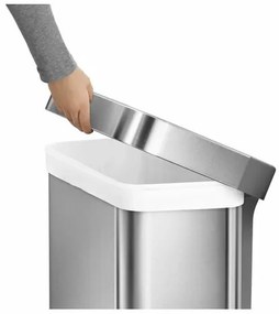 Simplehuman Kosz na śmieci z pedałem 55 l, srebrny, 55 l