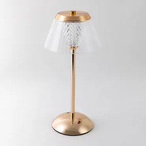 Bezprzewodowa Lampa Stołowa Led Z Żelaza I Akrylu Tinyent Różowe Złoto - Sklum