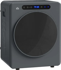 HOMCOM Suszarka do ubrań, 6 programów, 40-60°C, pojemność 4 kg, kompaktowa, obsługa dotykowa, Szary