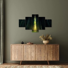 Obraz ciemnego lasu (125x70 cm)