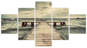 Obraz drewnianego molo na morzu (125x70 cm)