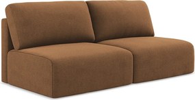 Otwarta Sofa 3-osobowa z funkcją spania - z tkaniny strukturalnej - terakota - KONA
