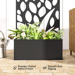 Outsunny Metalowa Podwyższona Grządka z Kratką, Montaż na Ścianie lub Wolnostojąca, Donica z Osłoną | Aosom PL