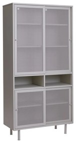 Szara metalowa szafka z drzwiami przesuwnymi 90x180x40 cm Veep – Unique Furniture