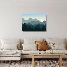 Obraz na szkle - Góry oczami grafika (70x50 cm)
