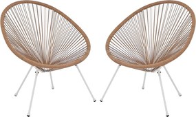 Zestaw 2 foteli ogrodowych z plecionych włókien żywicznych - Jasny naturalny - ALIOS III od MYLIA