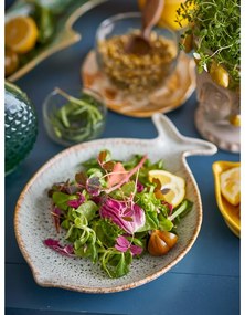 Niebiesko-beżowy kamionkowy talerz do serwowania Fleur – Bloomingville
