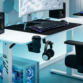 Biurko gamingowe z regulacją wysokości Diablo X-Tensio 140 cm, kolor biały