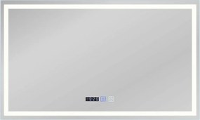 NETTLIFE Lustro łazienkowe podświetlane 100x60 cm LED, IP44 przełącznik dotykowy zegar z funkcją odmgławiania regulowane