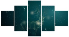 Obraz - Magiczny jeleń w nocy (125x70 cm)